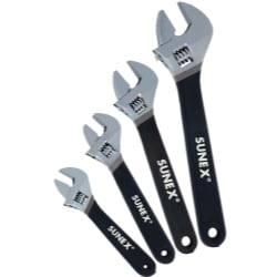 Sunex Tools 9618 - 4 Piece Adjustable Wrench Set (6", 8", 10", 12")