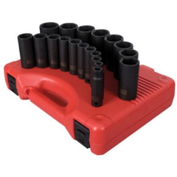 Sunex Tools SUU-2641 0.5 in. Drive SAE Deep Impact Socket Set - 19 Piece