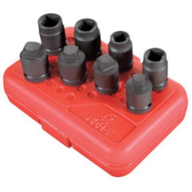 Sunex Tools SUU-2841 0.5 in. Drive - Drain & Pipe Plug Impact Socket Set - 8 Piece