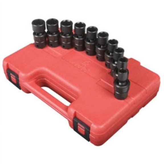 Sunex Tools SUU-3657 0.38 in. Drive Metric Universal Impact Socket Set - 10 Piece