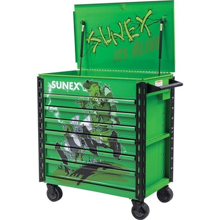 Sunex Tools SUU-8057XTLGALIVE Tony Squindo Designed Its Alive Premium Full Drawer Service Cart