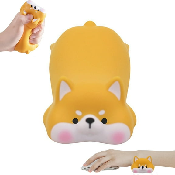 Sunffice Cute wrist rest support mouse computer laptop desk arm rest ergonomic slow rise soft toy Yellow Shiba Inu