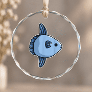 Sunfish Ocean Sunfish Common Mola Fishing Christmas Ornament, Outdoor Lover Holiday Gift, Circle Glass Ornament