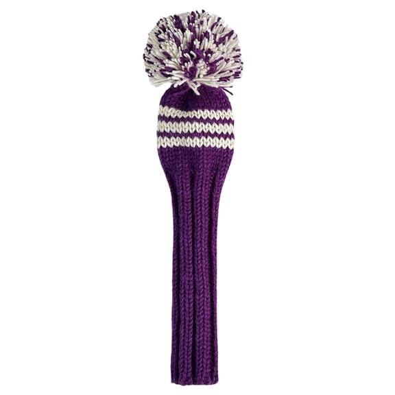 Sunfish purple and white knit wool fairway golf headcover