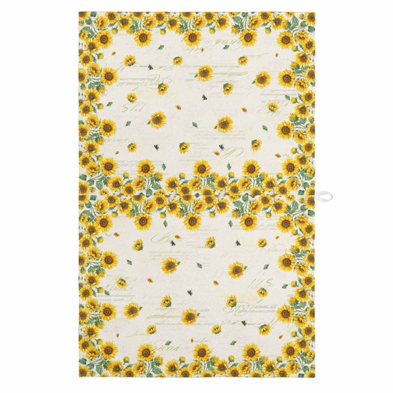 Sunflower 1 Pack Kitchen Towel, Water Absorbent Dish Towel, Farm Botanical Floral Retro Bee Decorative Hand Towels - Quick Drying Cloth for Cooking Baking, 18x28 Inch