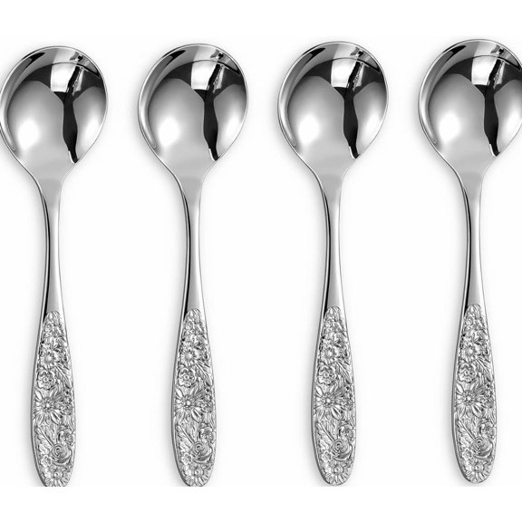 Sunflower 18/10 Soup Spoons with Set of 4 Silver