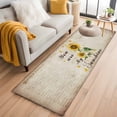 thumbnail image 1 of Sunflower 2'x6' Runner Rug, Vintage Botanical Washable Non-Slip Area Rugs for Hallway Kitchen Floor Bedroom Entryway, StainResistant Laundry Carpet Decoration Indoor Mat Farmhouse Retro Floral, 1 of 9