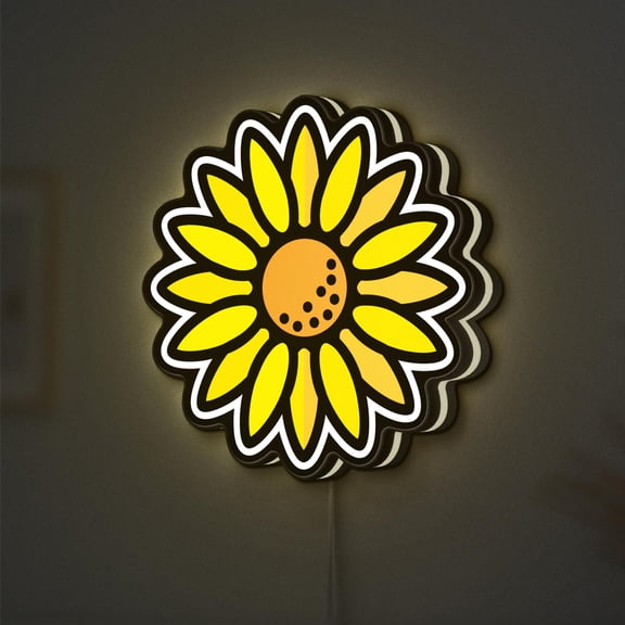 Sunflower 3D Novelty Light Box, Bright Farming and Nature Lamp Decor for Thanksgiving, Garden Homes and Rustic Interiors (Width 8 inch, 20cm)
