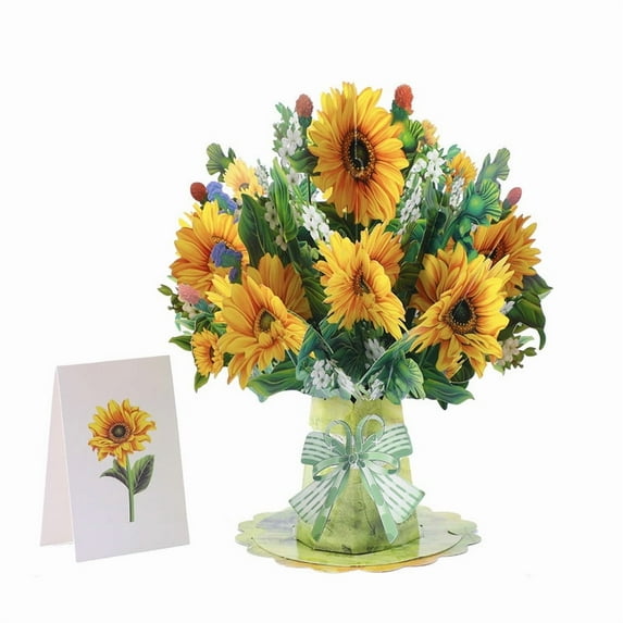 Sunflower 3D Pop-Up Greeting Card – Vibrant and Lasting Paper Flower Design