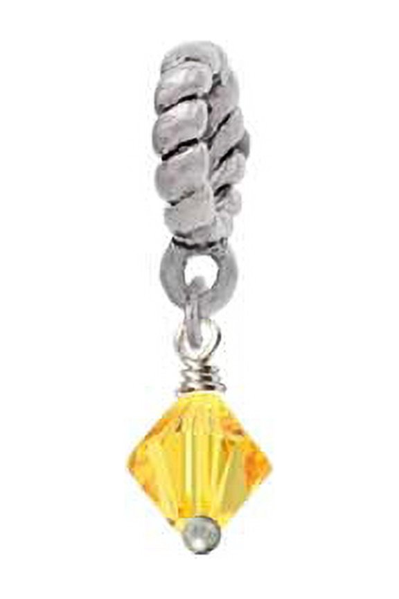 Sunflower - 6mm Crystal Bicone - Rope Charm Bead