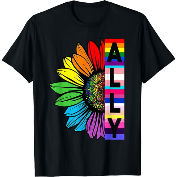 Sunflower ALLY LGBT Flag Gay Pride Month Proud LGBTQ T-Shirt