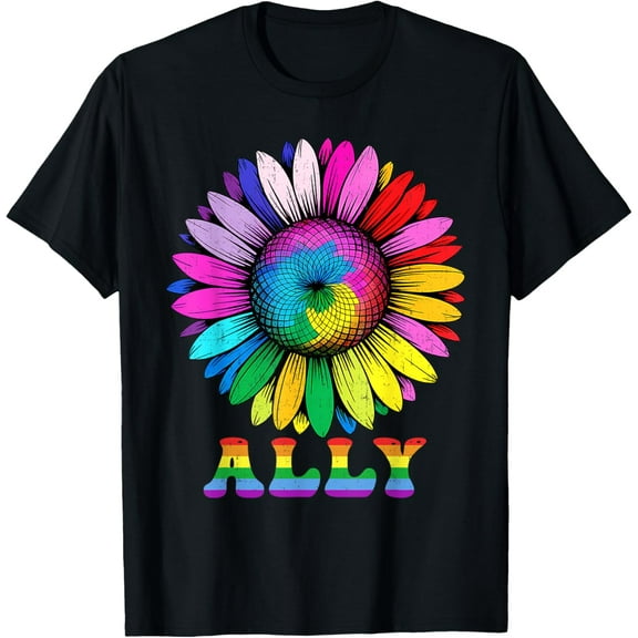 Sunflower Ally LGBTQ Pride Month Equality Support T-Shirt Tee