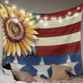 thumbnail image 1 of Sunflower America Flag Tapestry for Bedroom Wall Hanging Tapestry, Farmhouse Retro US Flag Ceiling Backdrop Tapestries Poster Blanket Wall Decor for Teens Room Living Room Dorm 59" x 90", 1 of 8