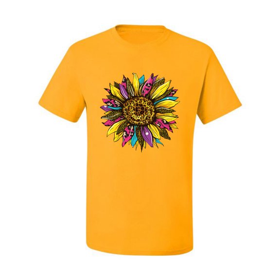 Sunflower Animal Print Fashion Men's Graphic T-Shirt, Gold, 3X-Large