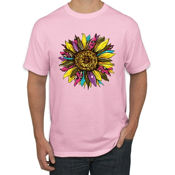 Sunflower Animal Print Fashion Men's Graphic T-Shirt, Light Pink, Small