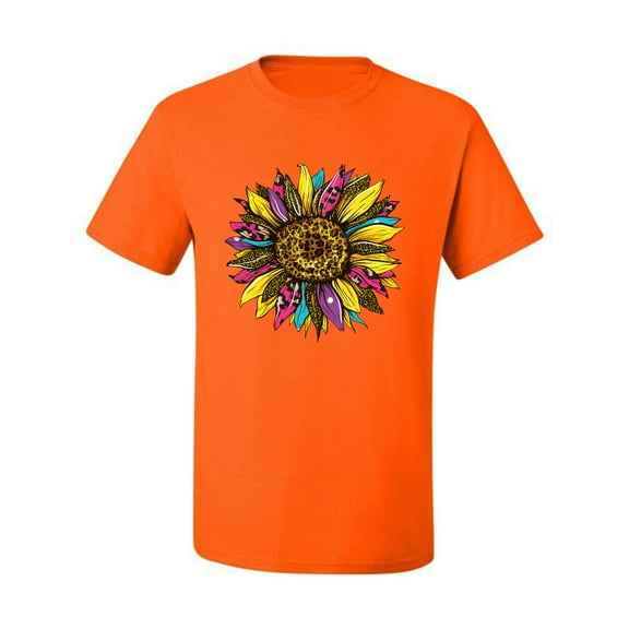 Sunflower Animal Print Fashion Men's Graphic T-Shirt, Orange, Medium