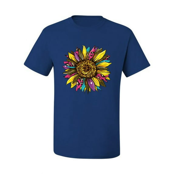 Sunflower Animal Print Fashion Men's Graphic T-Shirt, Royal, Medium