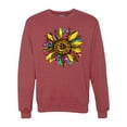 thumbnail image 1 of Sunflower Animal Print Fashion Unisex Crewneck Graphic Sweatshirt, Vintage Heather Red, Medium, 1 of 4