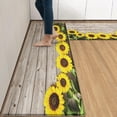 thumbnail image 1 of Sunflower Anti-Fatigue Kitchen Rug Set of 2 Board Wood Flower Farmhouse Vintage Cushioned Kitchen Floor Standing Mat Waterproof Non-Slip Kitchen Mat and Rugs PVC Ergonomic Comfort Foam Rug, 1 of 6
