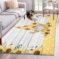 thumbnail image 1 of Sunflower Area Rug 3x5 Washable Rug Non Slip Gnomes Farmhouse Summer Botanical Wooden Large Area Rug Indoor Floor Carpet for Entryway Bedroom Kitchen Living Room Home Office Dining Room Nursery, 1 of 8