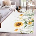 thumbnail image 1 of Sunflower Area Rugs 3x5 ft Spring Flower Leaf Watercolor Plant Nature Washable Rug Non Slip Indoor Carpet Absorbent Floor Mat for Living Room Bedroom Dining Room, 1 of 9
