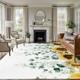 thumbnail image 1 of Sunflower Area Rugs 8'x10', Washable Small Throw Rugs for Living Room Patio, Yellow Floral Eucalyptus Leaves Watercolor Indoor Outdoor Rug Non-Slip Low Pile Carpet Runner Reversible Floor Mats, 1 of 8