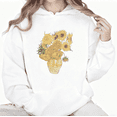 thumbnail image 1 of Sunflower Art Graphic Regular Fit and Comfortable Tee T-Shirt Print Top Hooded long-sleeved White S-2XL, 1 of 6