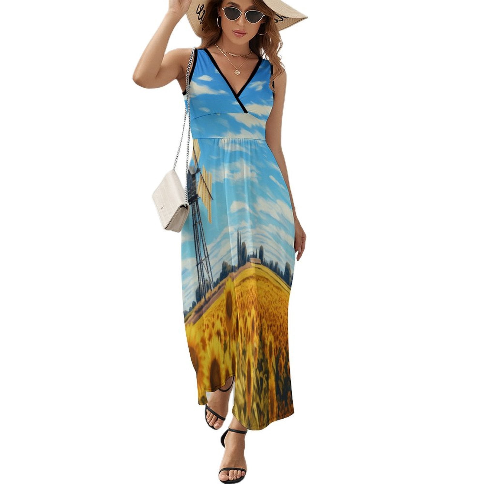 Sunflower Art Sleeveless Dress Women s Summer Suit Dresses For Women sunflower-art-sleeveless-dress-women-s-summer-suit-dresses-for-women