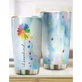 thumbnail image 1 of Sunflower Autism Choose Kind Tumbler, Colorful Daisy Flower Tumbler, Autism Warrior Tumbler, Travel Mug, Gift For Men, Women, Family Member, 1 of 6