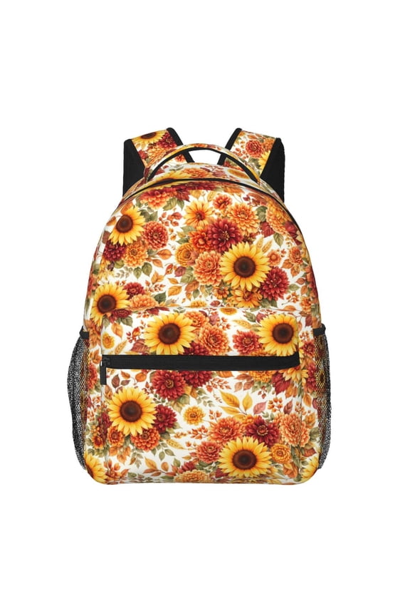 Sunflower Autumn Floral Backpack Lightweight Rucksack Travel Bag for Men and Women