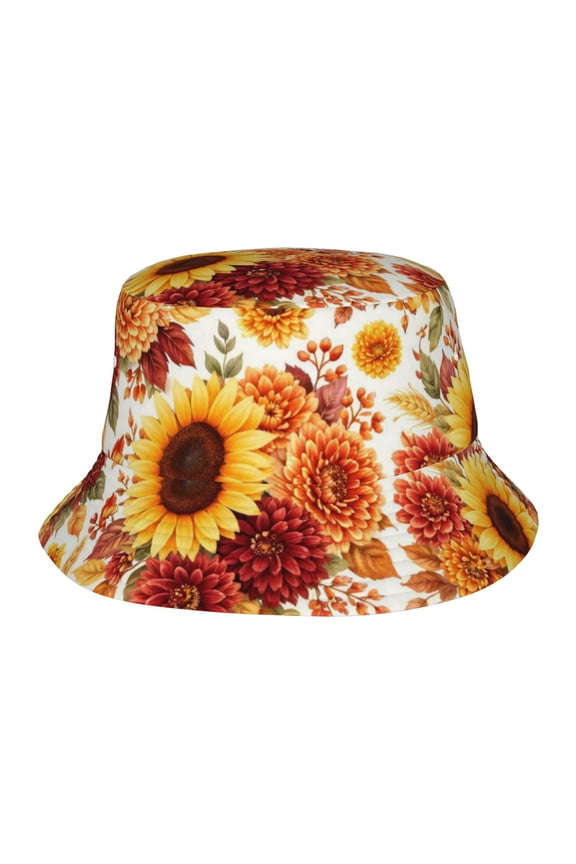 Sunflower Autumn Floral Fisherman's Hat Lightweight and Breathable Sun Hat Suitable for Both Men and Women