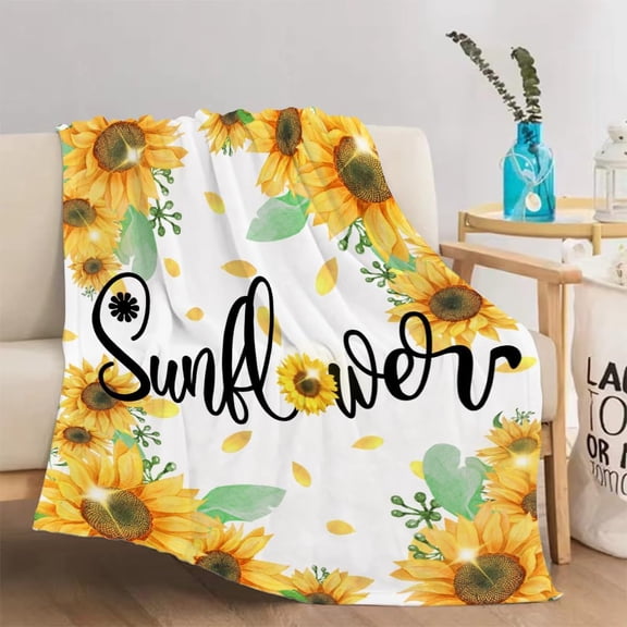 Sunflower Baby Throw Blanket Small Spring Summer Flower Blanket for Toddler Infant Pet Crib Stroller Blanket Soft Lightweight Fuzzy Fleece Cozy Plush Blankets Yellow Floral Blanket Decorative 30x40