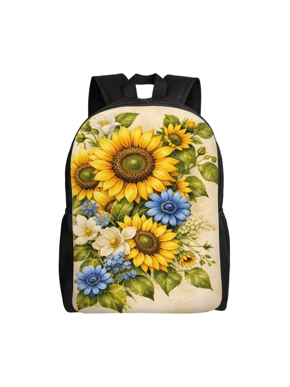 Sunflower Backpack Full Front Print Travel Laptop Bag for Men and Women