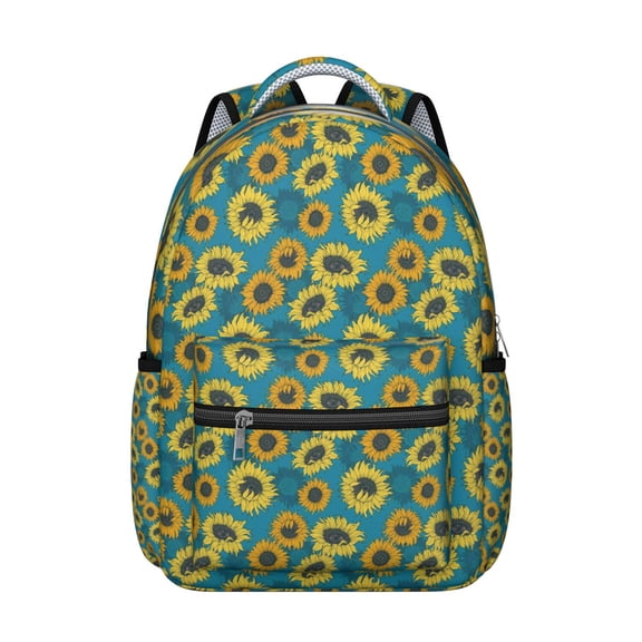 Sunflower Backpack for School,Cute School Bag,Schoolbag with Adjustable Shoulder Straps & Padded Back,15.3"x11"x7.1".﻿
