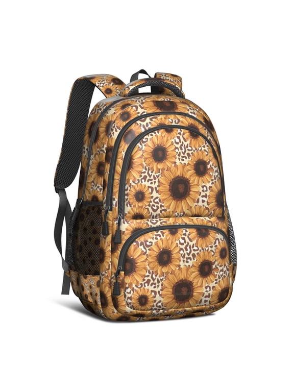 Sunflower Backpack for School,Cute School Bag,Schoolbag with Adjustable Shoulder Straps & Padded Back,16.9 Inch