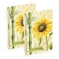 thumbnail image 1 of Sunflower Bamboo Ring Binder Notebook Journey Note Diary College Ruled Spiral Notebook Study Loose Leaf Paper A5 60 Pages, 1 of 8