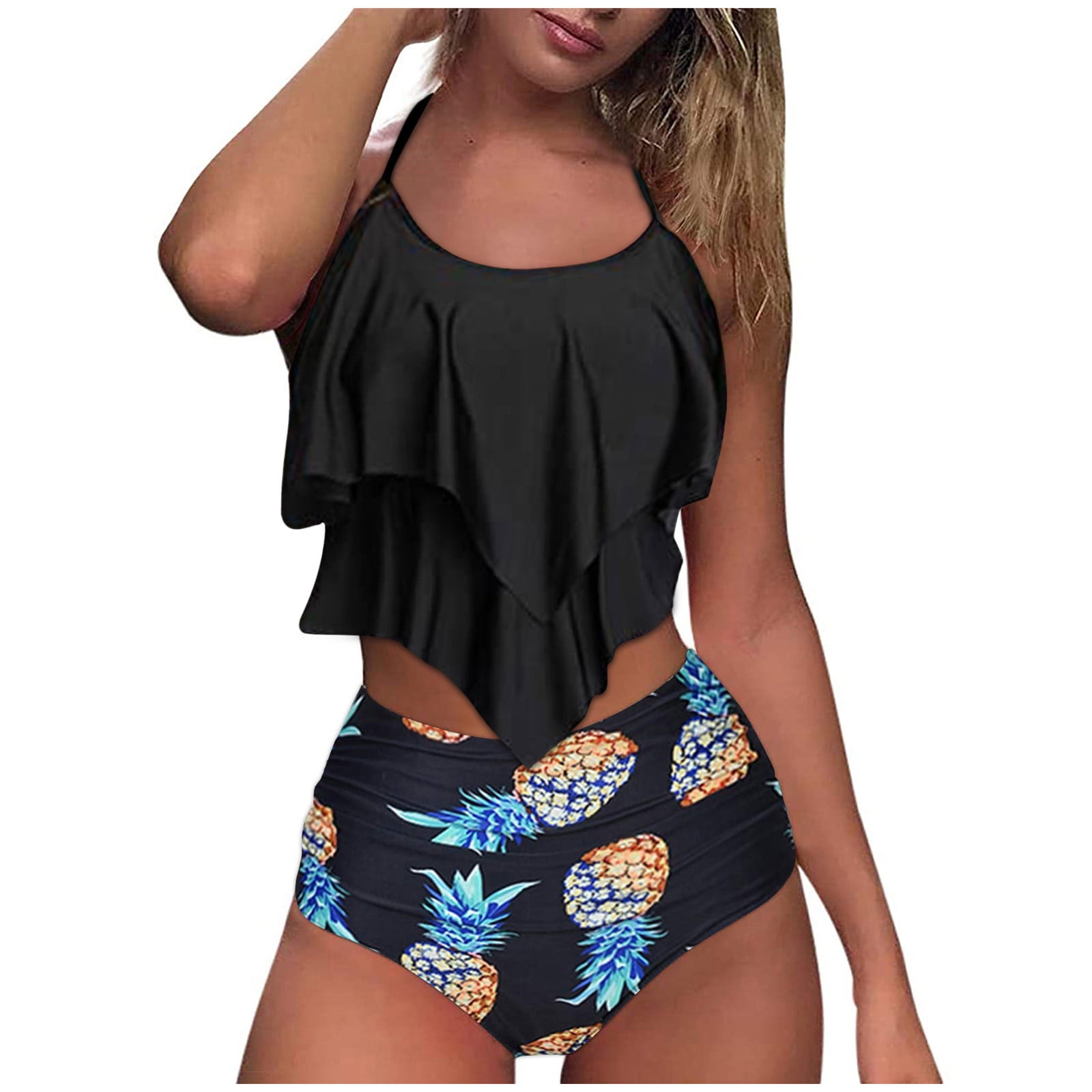 Swimsuit with Shorts And Sleeves Swimsuit for plus Size Women Two Piece  Bathing Suit Women Sports Sunflower Bathing Suits for plus Size Women Big  Bust