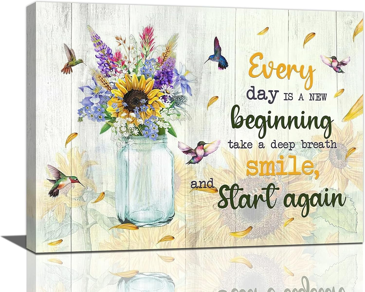 Rustic Quotes Sunflower Bathroom Decor Wall Art Rustic Country Sunflower Hummingbirds ...