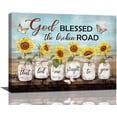 thumbnail image 1 of Sunflower Bathroom Wall Art Farmhouse Sunflowers Butterflies Pictures Bathroom Decor Country Flower Canvas Painting Sunflower Decorations Framed Artwork for Living Room Kitchen Bedroom 16"x12", 1 of 5
