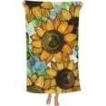 thumbnail image 1 of Sunflower Beach Towel Aesthetic Sunflower Theme Sand-Proof Microfiber Towel Ultra Soft Quick Dry Pool Towel Absorbent Towel Lightweight Towel for Outdoor Bathroom Swimming 31inx51in, 1 of 15