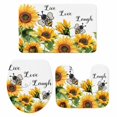 thumbnail image 1 of Sunflower Bee Bath Mat 3 Piece Bathroom Rug Set, Vintage Yellow Floral Farmhouse Watercolor Non Slip Bath Rug Contour Mat and Toilet Lid Cover, Absorbent Shower Mats Soft Bath Rugs and Mats Sets, 1 of 8