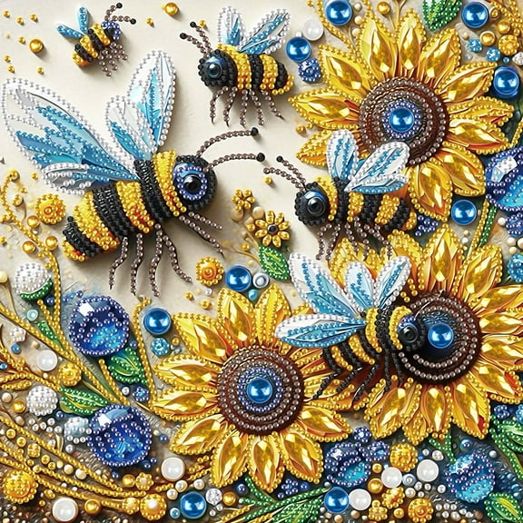 Sunflower Bee Diamond Art Painting Kit