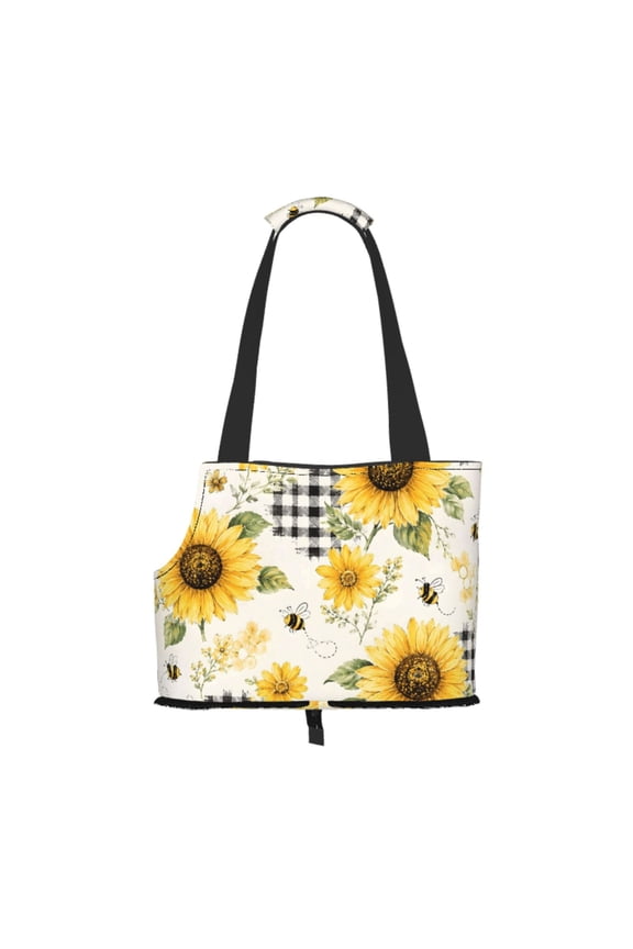Sunflower Bee Farmhouse Pet Tote Bag Lightweight Shoulder Bag for Shopping and Travel