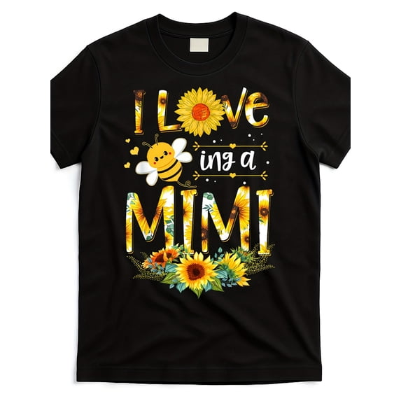 Sunflower Bee I Love Being A Mimi T-Shirt Cute Floral Grandmother Gift Tee For Women Retro Casual Short Sleeve Apparel