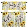 thumbnail image 1 of Sunflower Bee Kind Kitchen Curtains Valances and Tiers Set of 3 Vintage Yellow Floral Bees White Daisy Plant Linen Texture Tier Curtains and Valance with Rod Pocket for Small Windows, 27.5"x36", 1 of 9