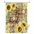 thumbnail image 1 of Sunflower Bee Kind Shower Curtain, Vintage Yellow Floral Bees White Daisy Brown Wooden Grain Waterproof Shower Curtain Set with 12 Hooks Lightweight Bath Curtains Fabric Bathroom Decor 60x72 Inches, 1 of 9