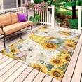 thumbnail image 1 of Sunflower Bee Outdoor Rug 5x7 Ft, Non Slip Washable Area Rug, Summer Gnomes Hydrangea Floral Patio Rugs Carpet Runner, Large Floor Mat for Indoor/Outdoor Deck Porch Camping, 1 of 8