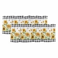 thumbnail image 1 of Sunflower Bee Window Valance, Black Buffalo Plaid Check 2 Pack Decorative Curtain for Small Windows, Light Filtering Valance with 3” Rod Pocket, 60"W x 18"L, 1 of 9