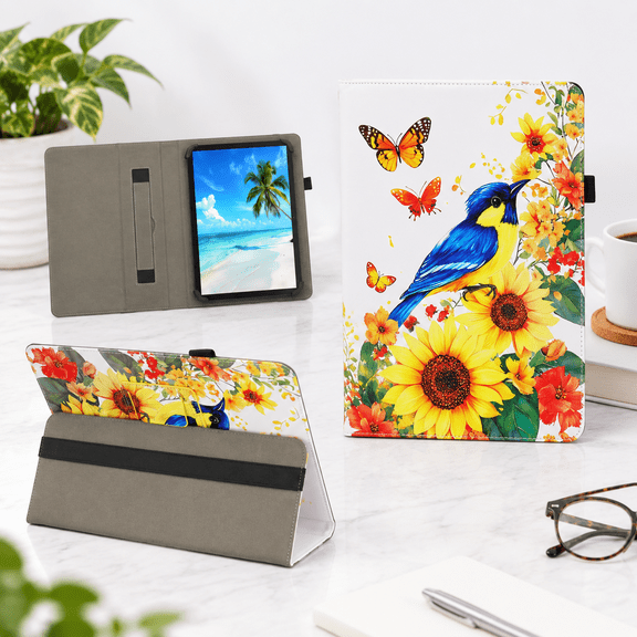 Sunflower Bird Universal 10 10.1 11 Inch Android Tablet Case with Hand Strap