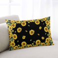 thumbnail image 1 of Sunflower Black Body Pillow Cover, Pillowcase Protectors with Zipper, Breathable Decorative Throw Pillow Case Cover, Watercolor Floral Vintage Farmhouse Pillow Shams for Couch Sofa 24x36Inch, 1 of 8